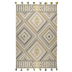 Ковер из хлопка с контрастным узором и кисточками из коллекции ethnic, 200х300 см