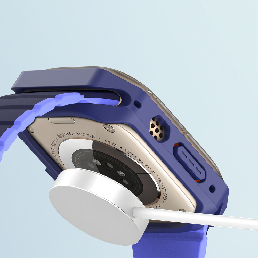 Чехол-бампер с синими вставками от Dux Ducis для часов Apple Watch Ultra 1 и 2, 49MM, Tamo Series Case