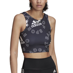 Женский топ теннисный Adidas Designed To Move Graphic Crop Top W - black/white