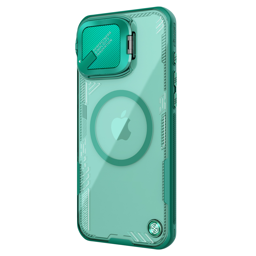 Чехол зеленый прозрачный с MagSafe на iPhone 16 Pro, серия Iceblade Prop Magnetic от Nillkin