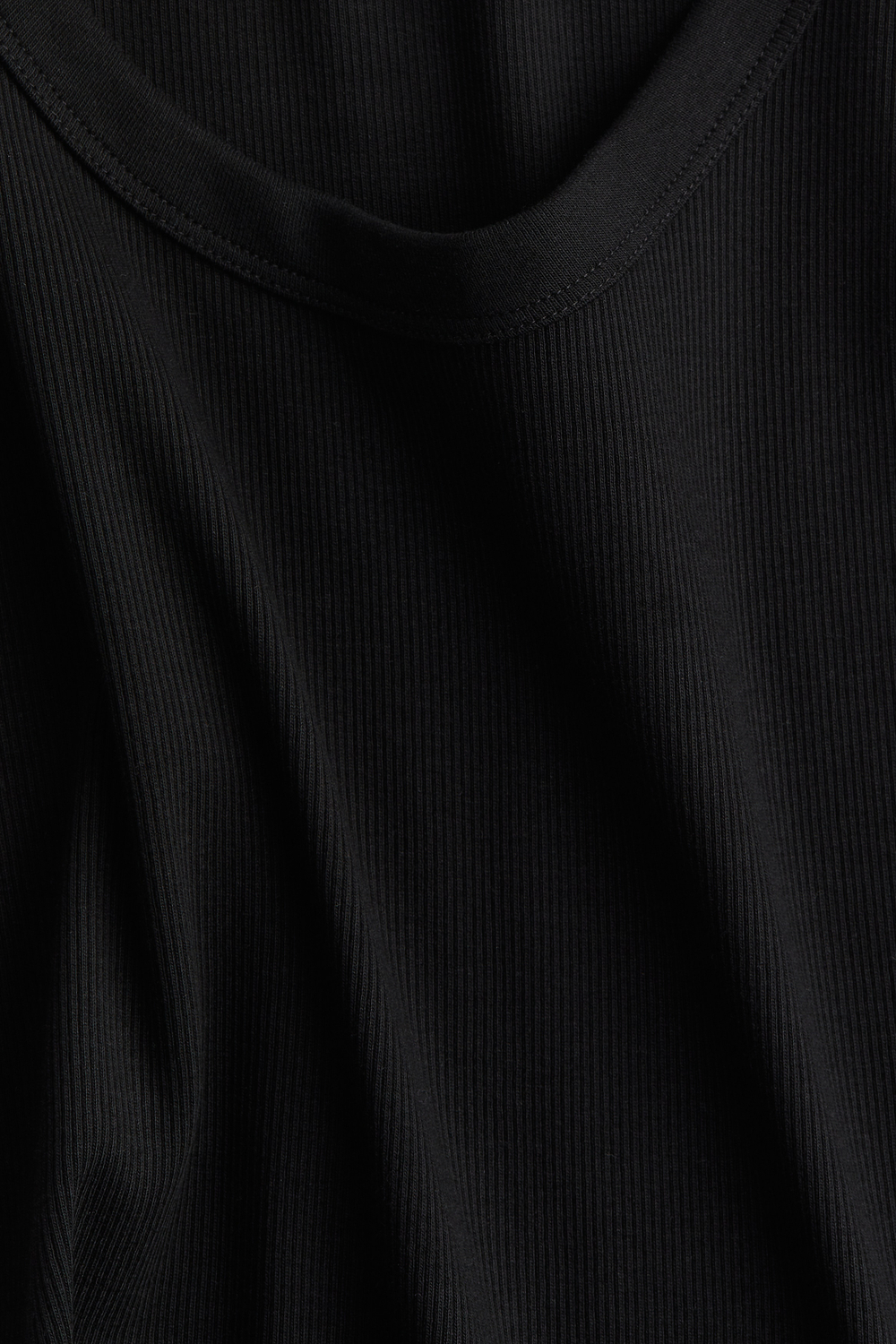 Облегающая хлопковая майка в рубчик - H&M