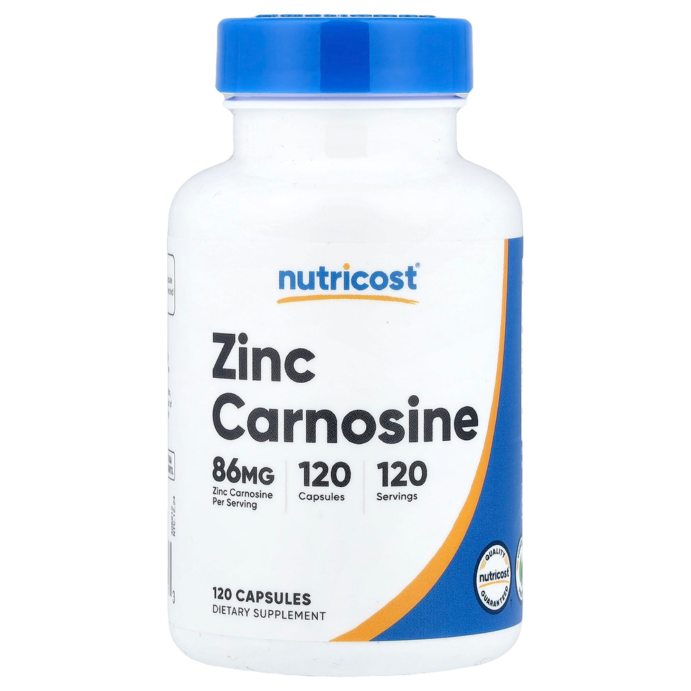 Nutricost, цинк карнозин, 120 капсул
