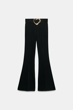 ZARA ЛЕГИНСЫ FLARE С ПРЯЖКОЙ, ЧЕРНЫЙ