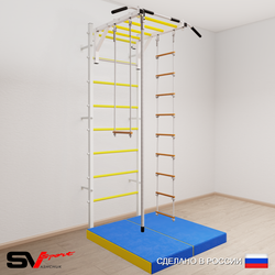 Шведская стенка Sv Sport 5364 (Турник рукоход/Канат/Лестница/Трапеция/Мат 1м)