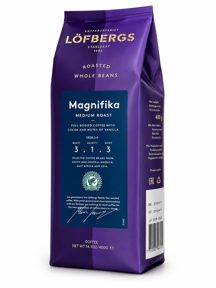 Кофе в зернах Lofbergs Magnifika 400 гр