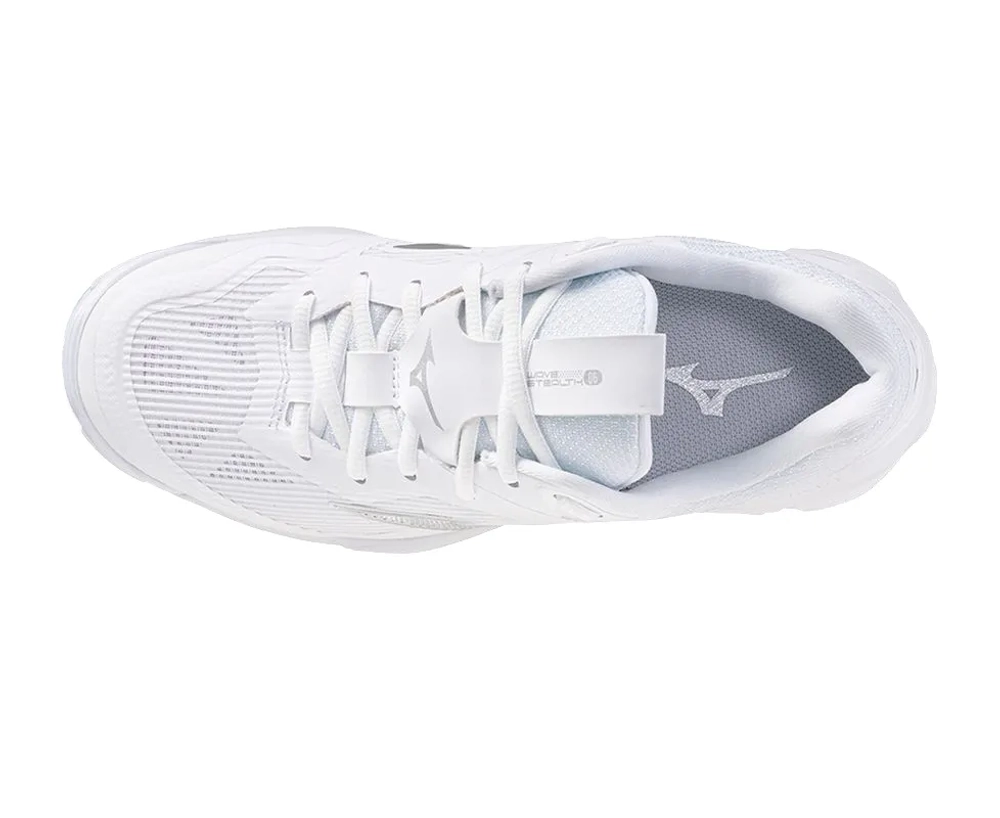 Женские кроссовки для бадминтона/сквоша Mizuno Wave Stealth 6 - white/blue tint