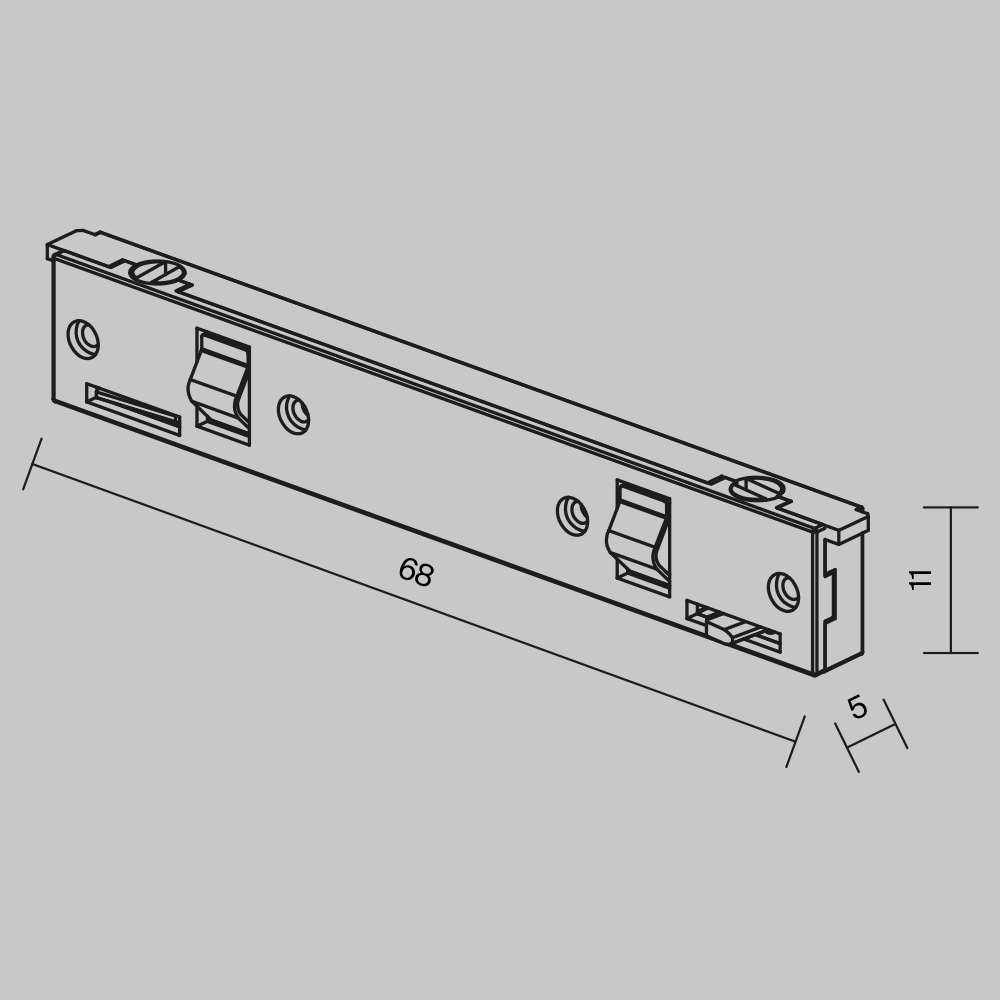 Коннектор питания прямой Maytoni Levity TRA184IPC-1B