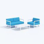 Лаунж зона Ideal Patio СИЛЕНА голубая - белый каркас