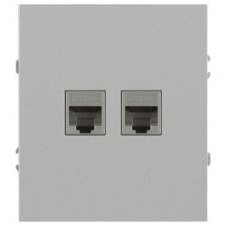 Розетка ЭРА Arktik 16-3108-03 информационная двойная 2XRJ45 алюминий | Эра Arktik