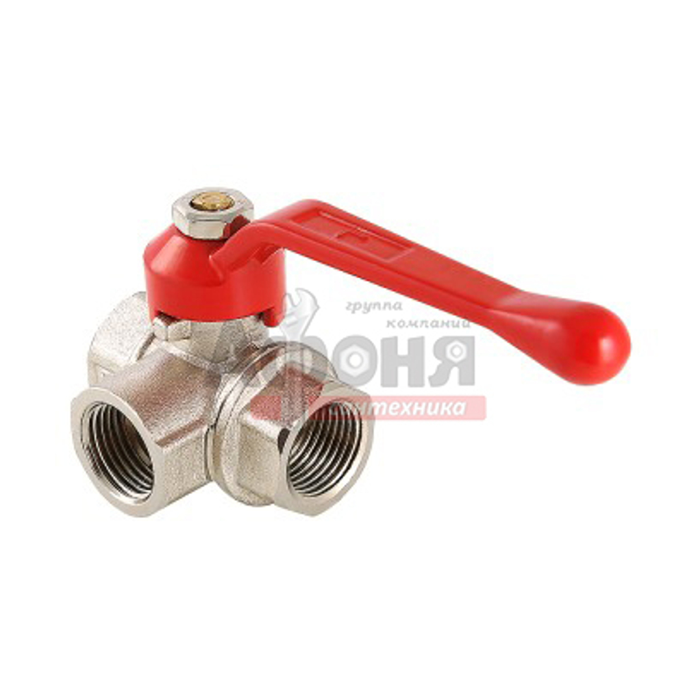 Кран 3-х ходовой VALTEC  тип L 1/2" г/г/г  (VT.360.N.04)