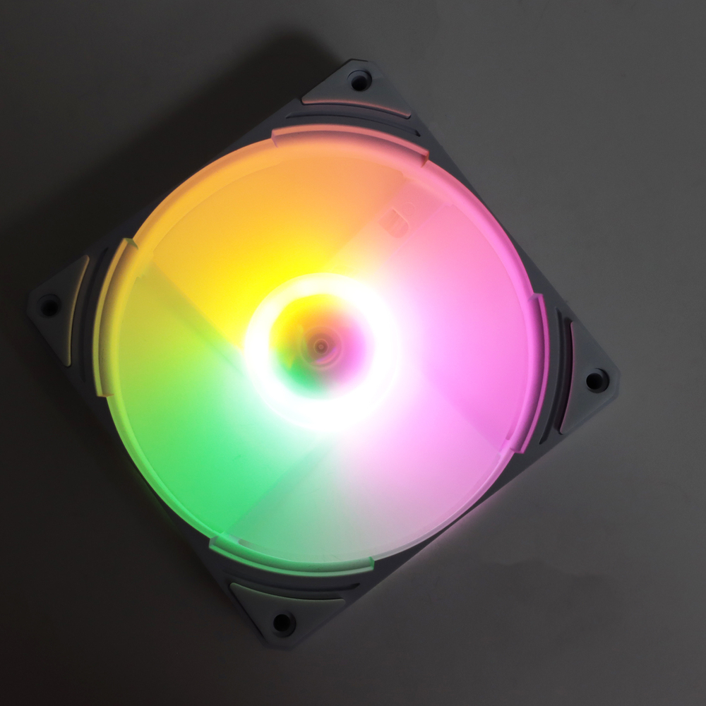 Комплект из 3 вентиляторов ТЕСЛА (TESLA) RGB120-LW3, 120мм, 3-pin+Molex, белый/FRGB, 1200rpm, 38CFM, 21дБ, антивибропрокладки (TSL-120-LW3)