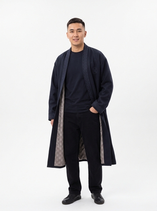 Шапан шерстяной ARQA DARK BLUE