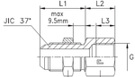 Соединение PD JIC 7/16 - BSP 1/4