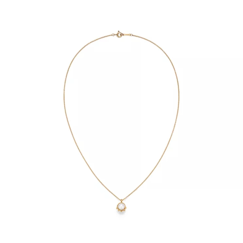 Подвеска из жёлтого золота 18к с жемчугом , Tiffany 💠 Olive Leaf- Paloma Picasso - В наличии