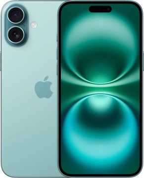 Смартфон Apple iPhone 16 256 ГБ Бирюзовый (nano SIM+eSIM)