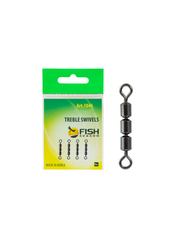 Вертлюжок рыболовный тройной скоростной Fish Crystal  TREBELE SWIVERS 1046 №6 (5 упаковок)