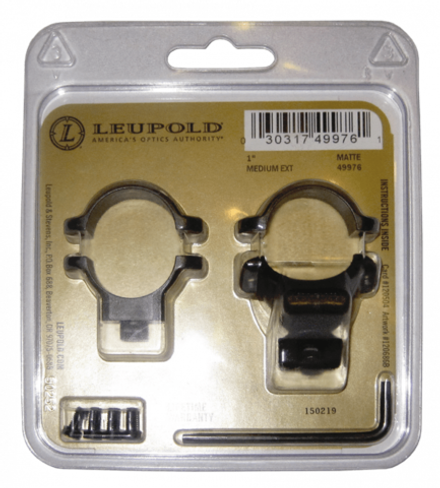 Кольца Leupold QR быстросъемные с выносом (extension) для основания Quick Release, 25,4мм, средние, сталь, матовые