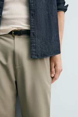 ZARA БРЮКИ STRAIGHT FIT КОМФОРТ, СВЕТЛЫЙ ХАКИ