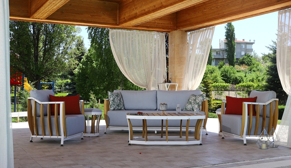 Комплект Storm Seating Set. Диван + 2 Кресла + Стол. Алюминий, ироко. Поставка 45 дней.