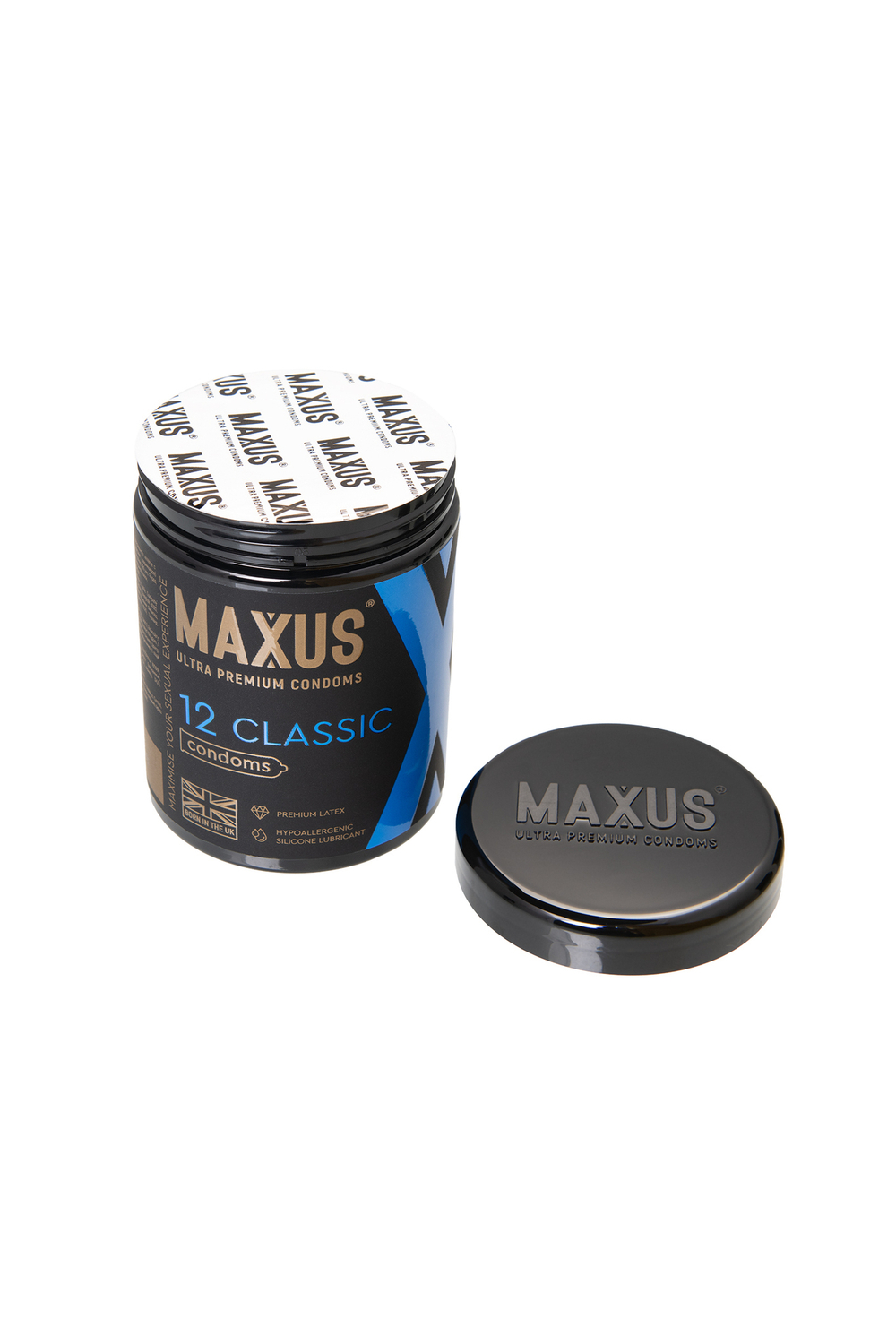 Классические презервативы MAXUS с железным кейсом, 12 шт
