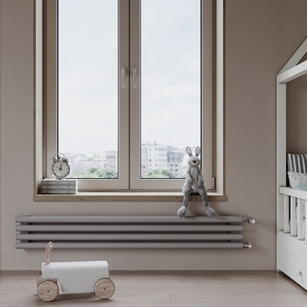 Радиатор трубчатый Guardo Torre 4D-1500-04 BK-GOR R7040(M) серый матовый