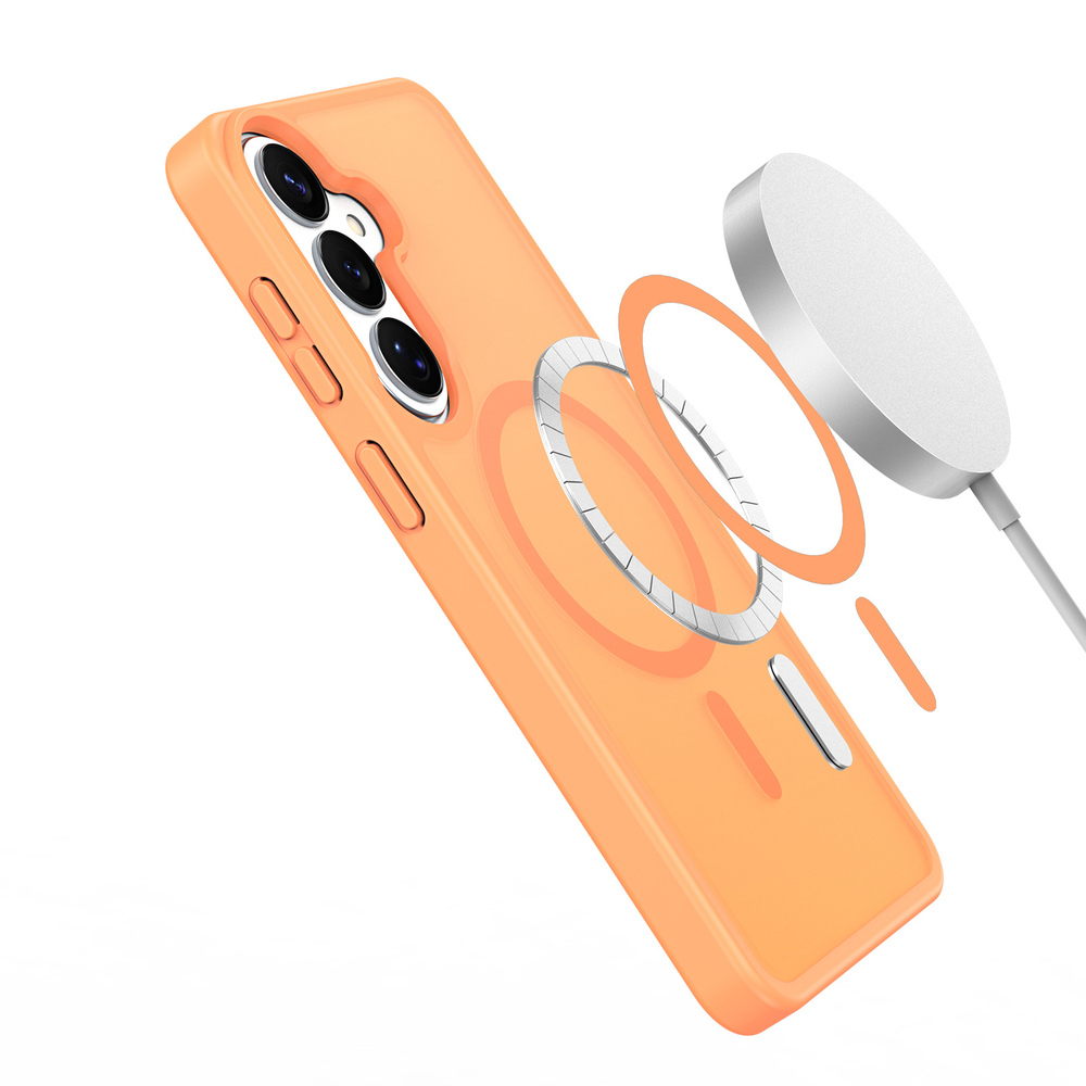 Чехол оранжевого цвета с MagSafe для Samsung Galaxy S26+ Плюс, серия Yind Series от Dux Ducis