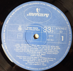 Винтажная виниловая пластинка LP Barry White The Collection (Югославия 1989) Let The Music Play