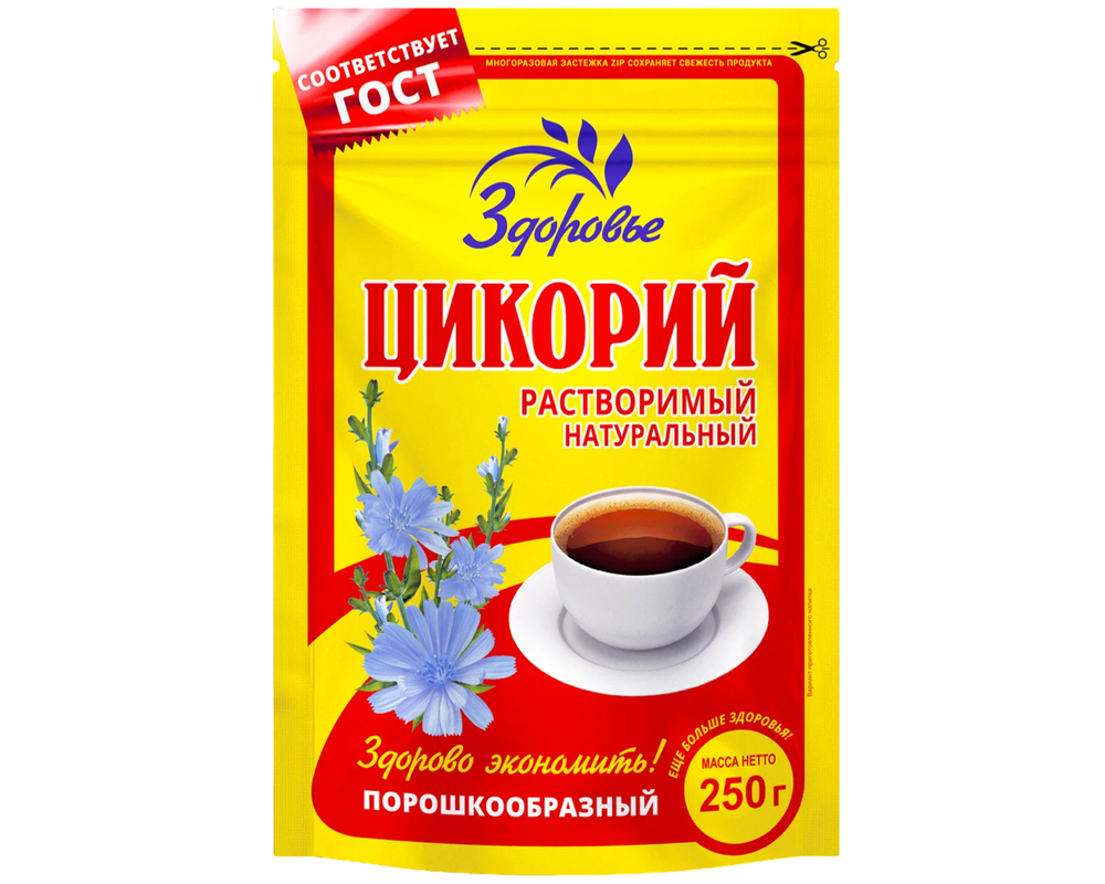Цикорий порошок ЗДОРОВЬЕ ZIP пакет 100*12
