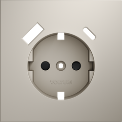 Накладка для розетки с заземлением и защитными шторками, с USB A+C, S70 (кашемир)