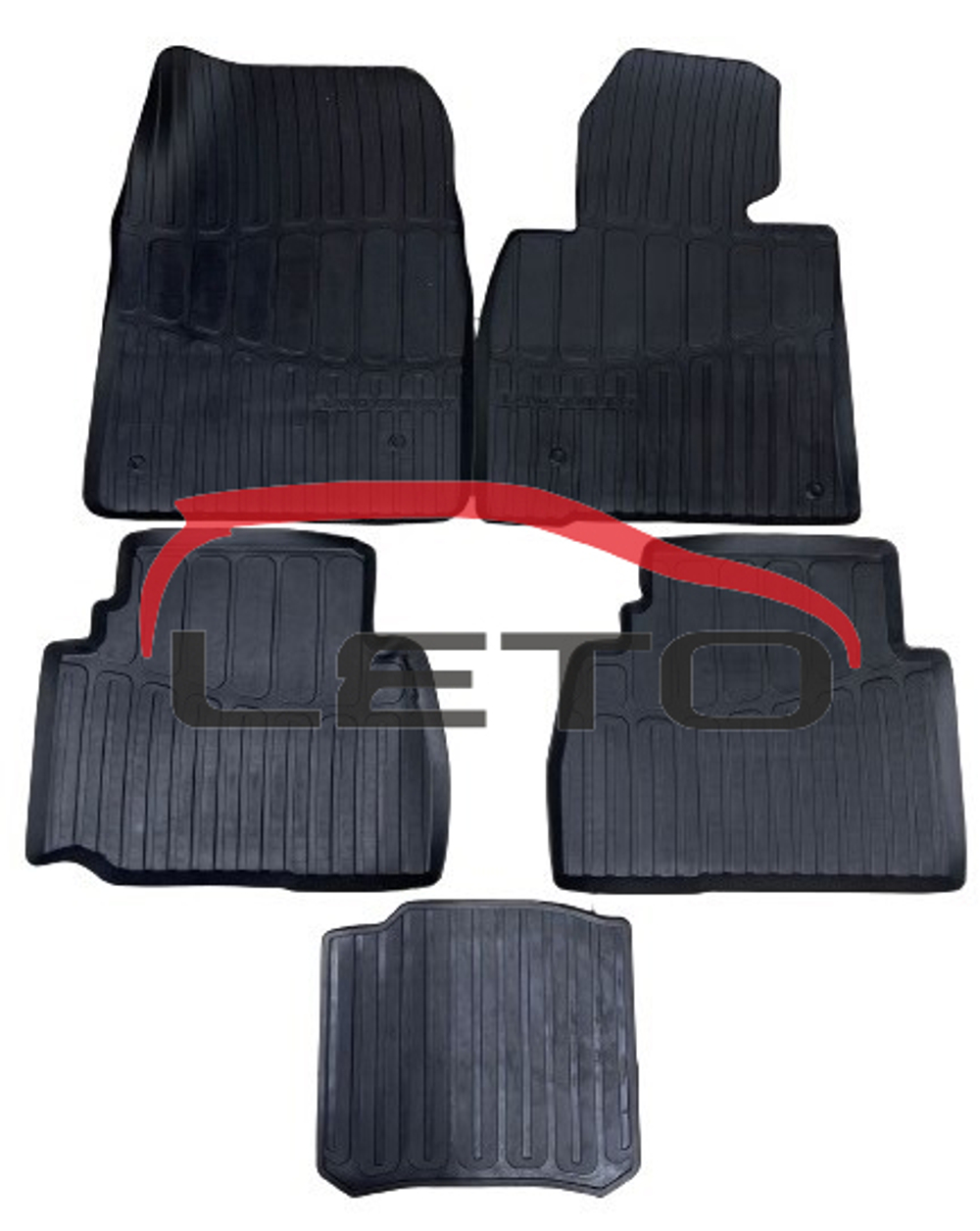 Коврики салона резиновые черные 5 шт (1 и 2 ряд) PZ49K-J0354-RJ PZ49KJ0354RJ