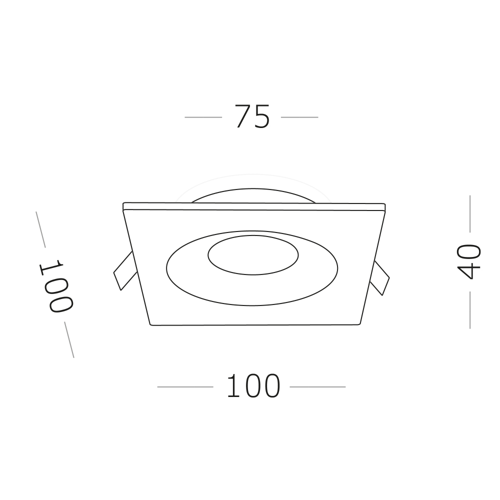 Светильник встраиваемый GU10 1х50W