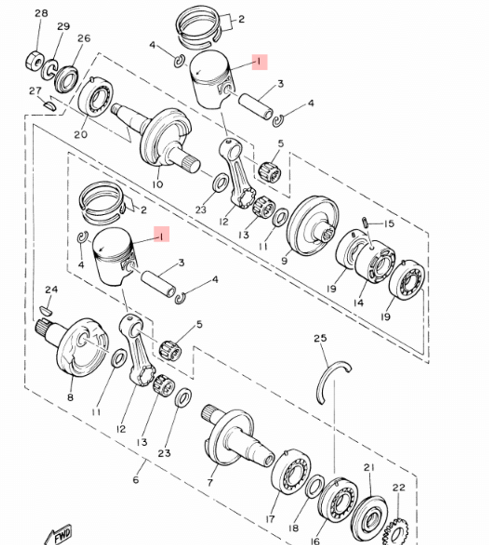 Поршень 0.5 Yamaha VK540 8R61163600