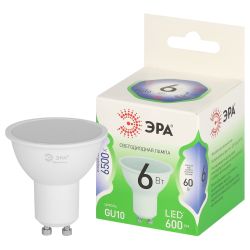 Лампа светодиодная ЭРА GREEN LINE LED MR16-6W-865-GU10 GL 6Вт софит холодный свет GU10 | Лампы cветодиодные Точечные (Софиты) (MR, PAR)