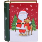 Банка жестяная «Книга» 11,5*10*3,8см Дед Мороз с оленем