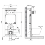 Инсталляция BelBagno BB002-80/BB012-MR-NERO.M с Черной матовой клавишей смыва