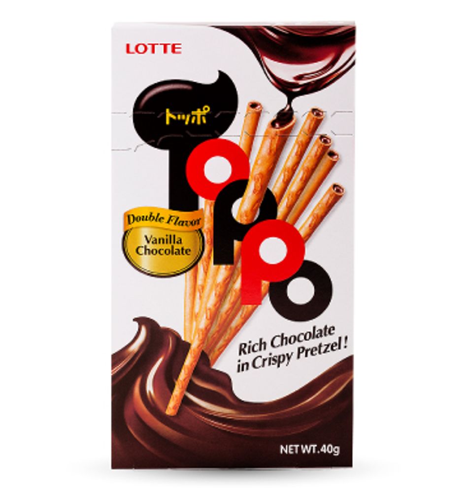 Палочки бисквитные "ТОППО" с ванильной начинкой, Thai Lotte, 40г