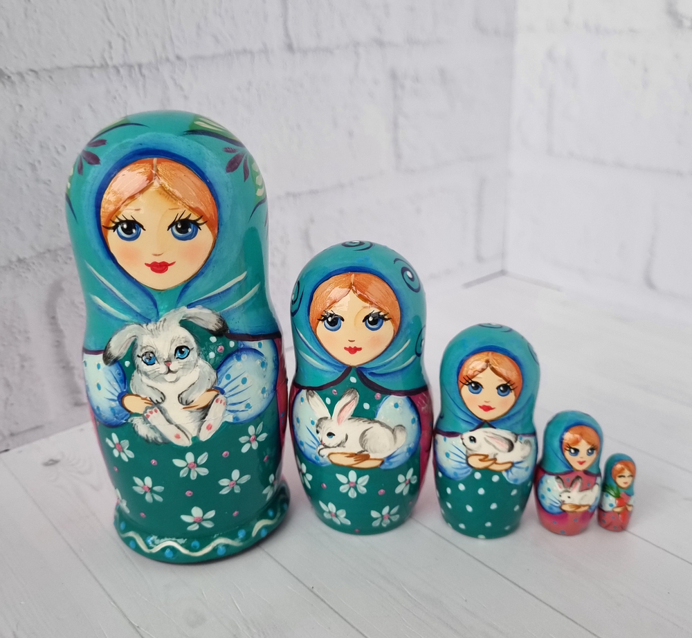 Матрёшка с зайкой 10см 5мест