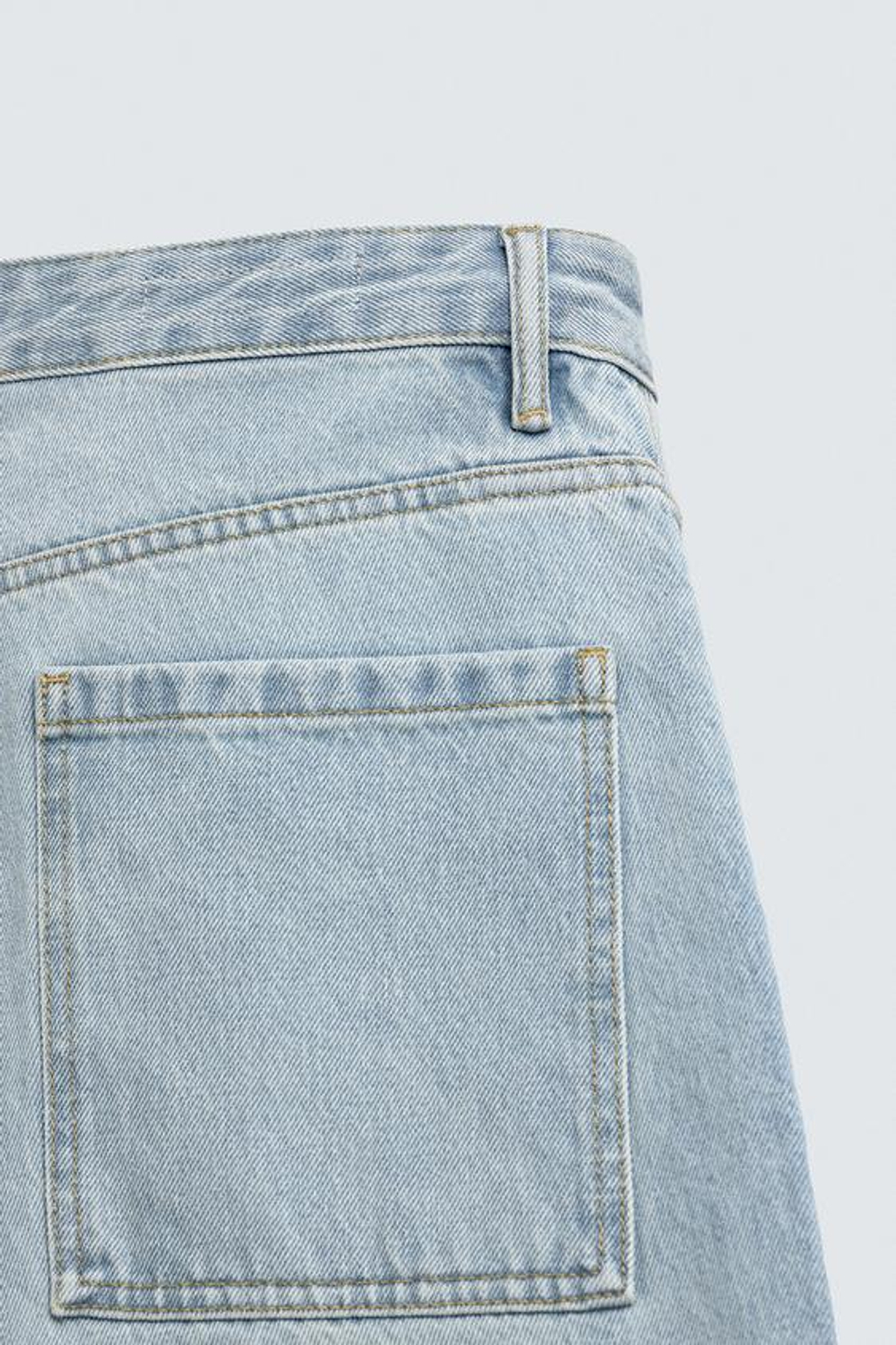 ZARA ДЖИНСЫ TAPERED WIDE FIT, ГОЛУБОЙ
