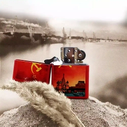 Зажигалка Zippo 233 Красная Москва, Red Matte
