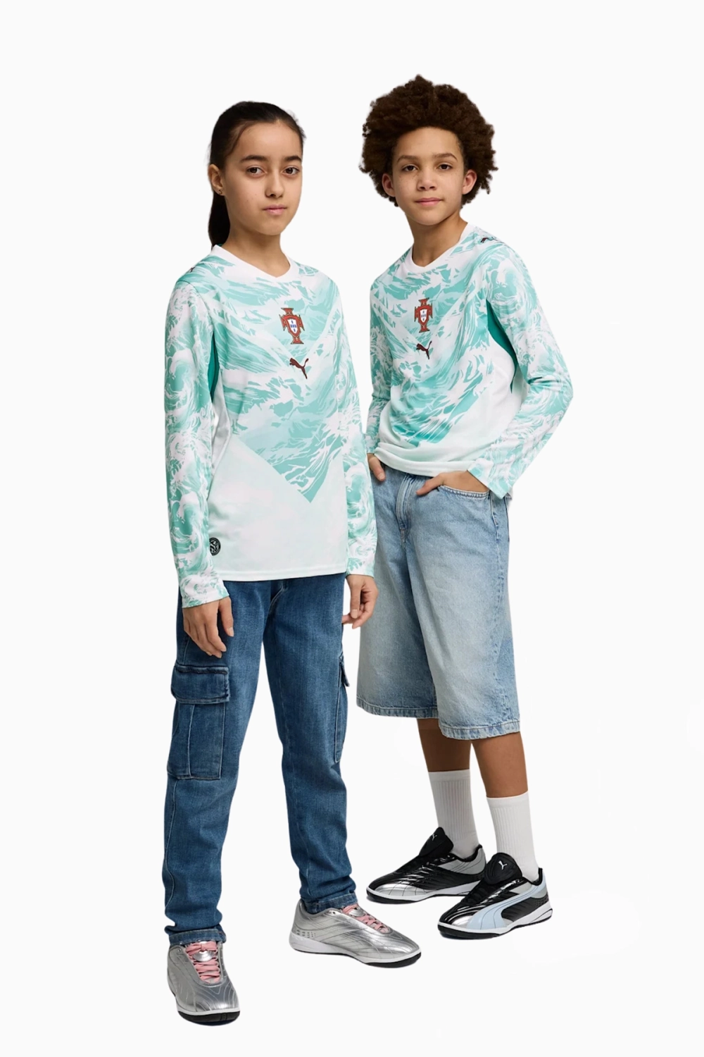 Футболка с длинными рукавами Puma Portugal 2026 Away Junior - бирюзовый