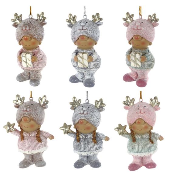 Фигурка декоративная "Дети", L 4,5 W 3,5 H 8 см, 6в.