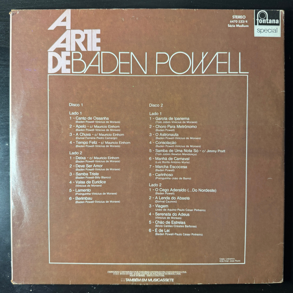 Baden Powell ‎– A Arte De Baden Powell 2LP (Бразилия 1975г.)