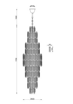 Подвесная хрустальная люстра 36*Е14 3511/02 LM-36 хром Rosie Divinare