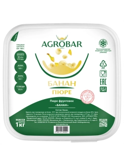 Пюре замороженное Банан без сахара "Agrobar" 1 кг (Россия)