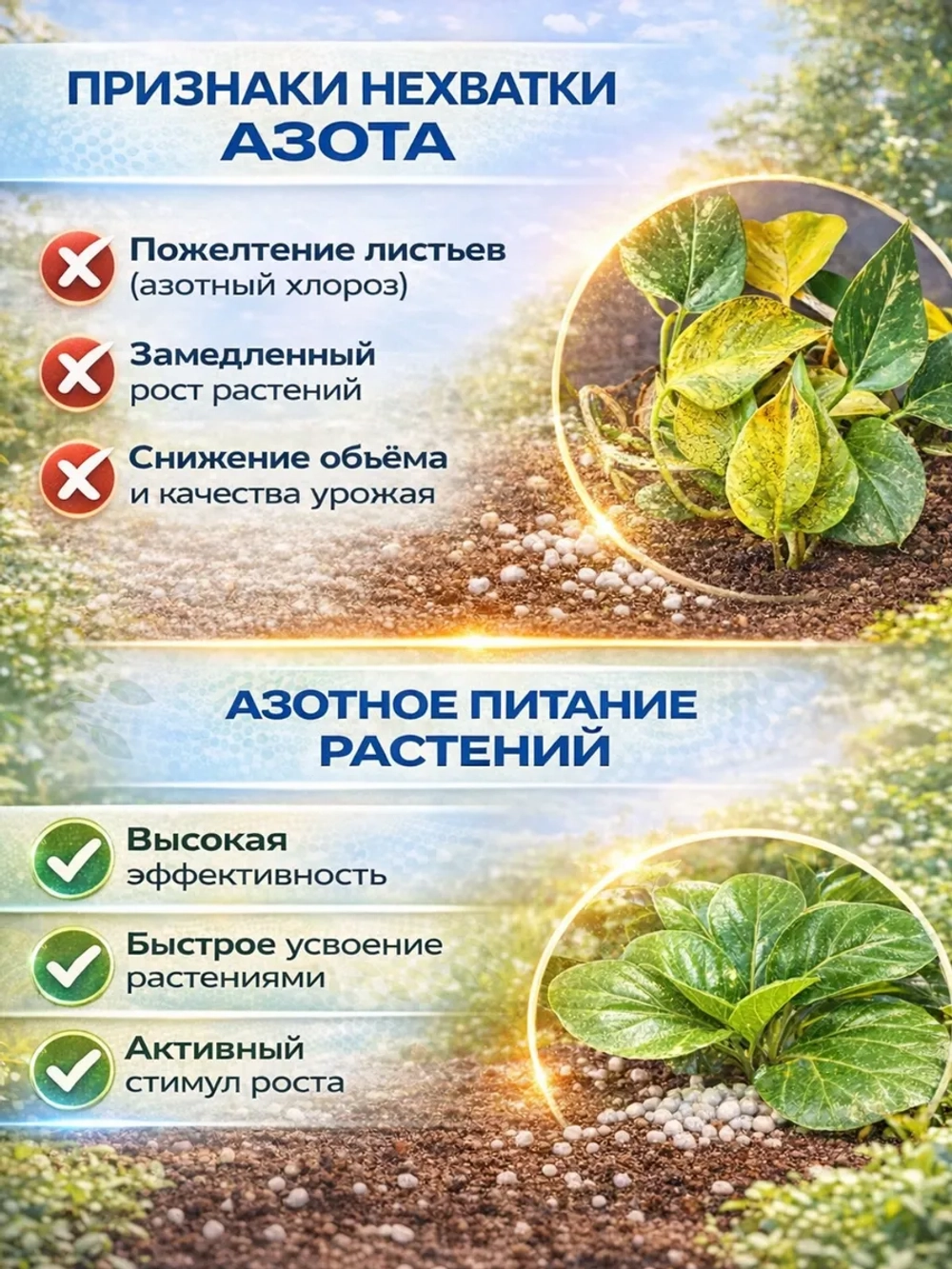 Селитра аммиачная 2кг, азотное удобрение для сада и огорода