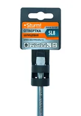 Отвертка плоский шлиц SL8х150мм, CrV, магнитный наконечник Sturm! — фото 4