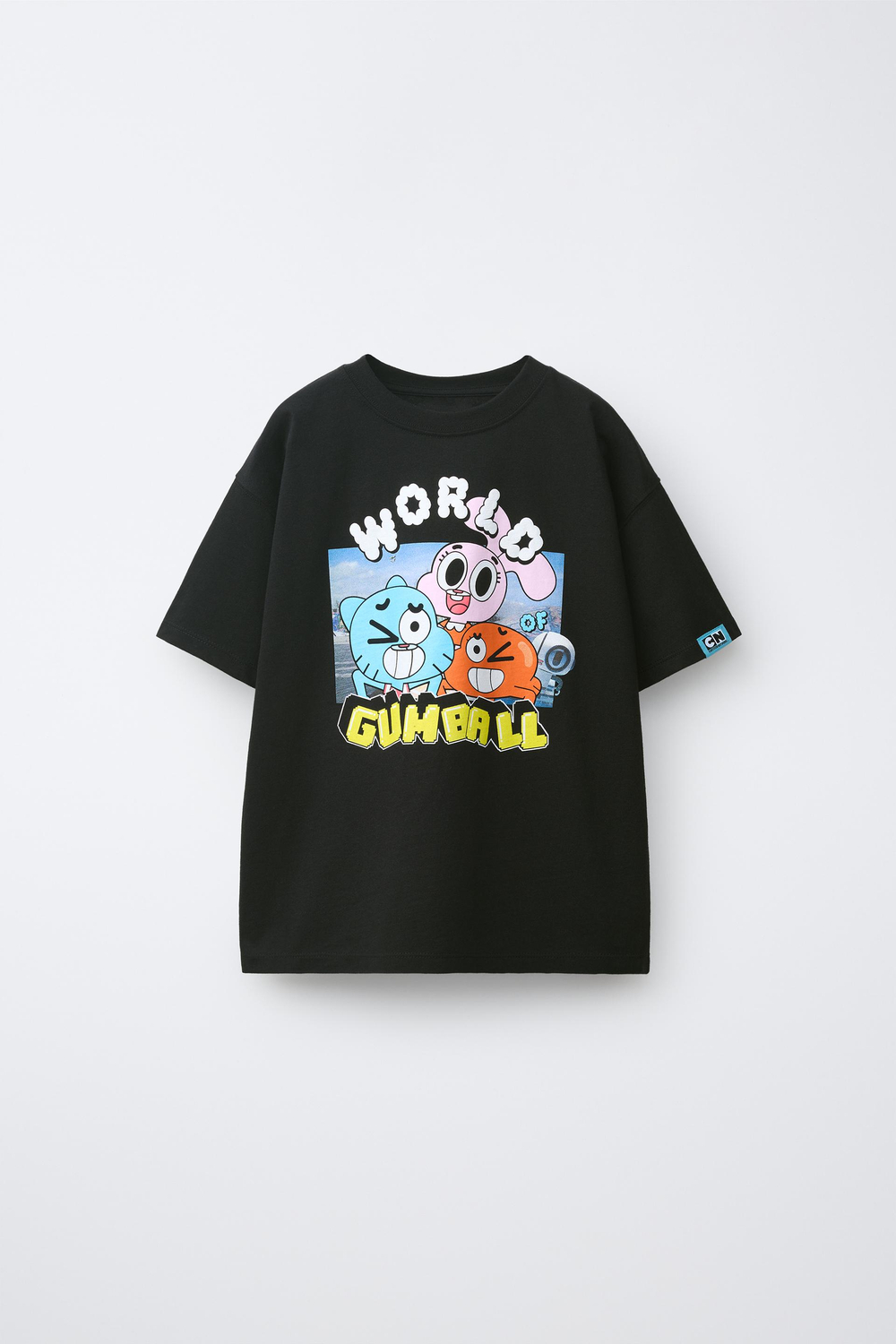 ZARA ФУТБОЛКА С ПРИНТОМ GUMBALL CARTOON NETWORK™, ЧЕРНЫЙ