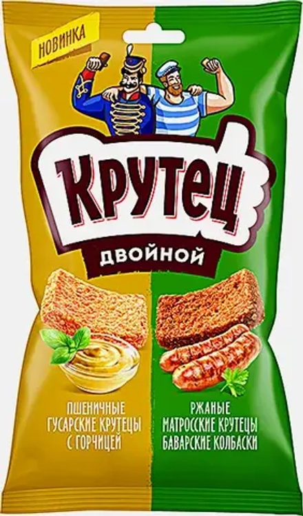Сухарики Крутец смесь Горчица и баварские колбаски 100г