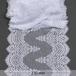 Кружево бельевое эластичное 230 мм / 3 метра, 8036 цв.01 белый, Kruzhevo