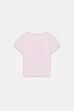 ZARA УКОРОЧЕННАЯ ФУТБОЛКА С КОРОТКИМИ РУКАВАМИ, ЦВЕТ РОЗОВОГО МЕЛА